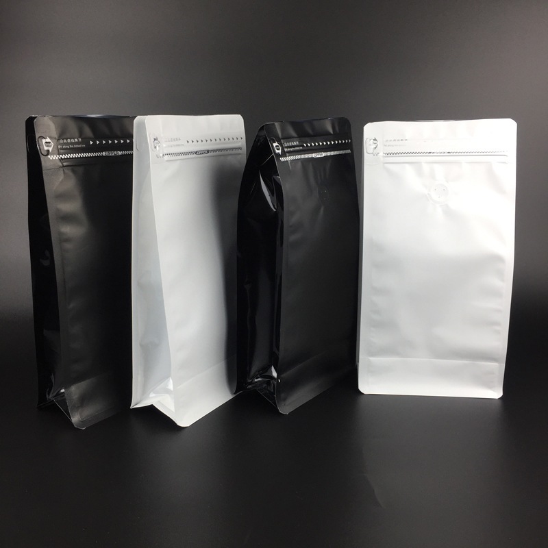 Easily tear zipper eight-sided coffee bean aluminum foil self-sealing bag oatmeal milk powder food plastic packaging bag E